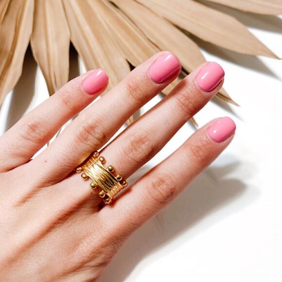 Gold minimalist ring S409 - Picture 1 of 3